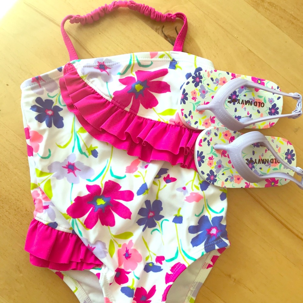 Baby Bathing Suit with Matching Sandals